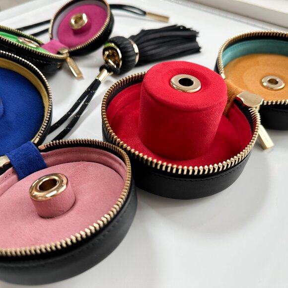 RICHARD MILLE Leather Travel Watch Case Jewelry Watch Roll Black Gold Strap Cord - Picture 15 of 16